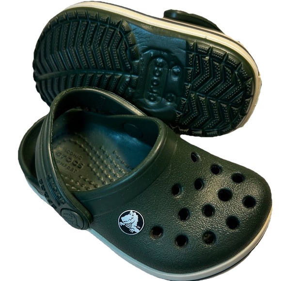 Crocs 207005 Crocband Toddler Clogs Lightweight Comfort Hunter Green Sz 4 - Picture 1 of 6